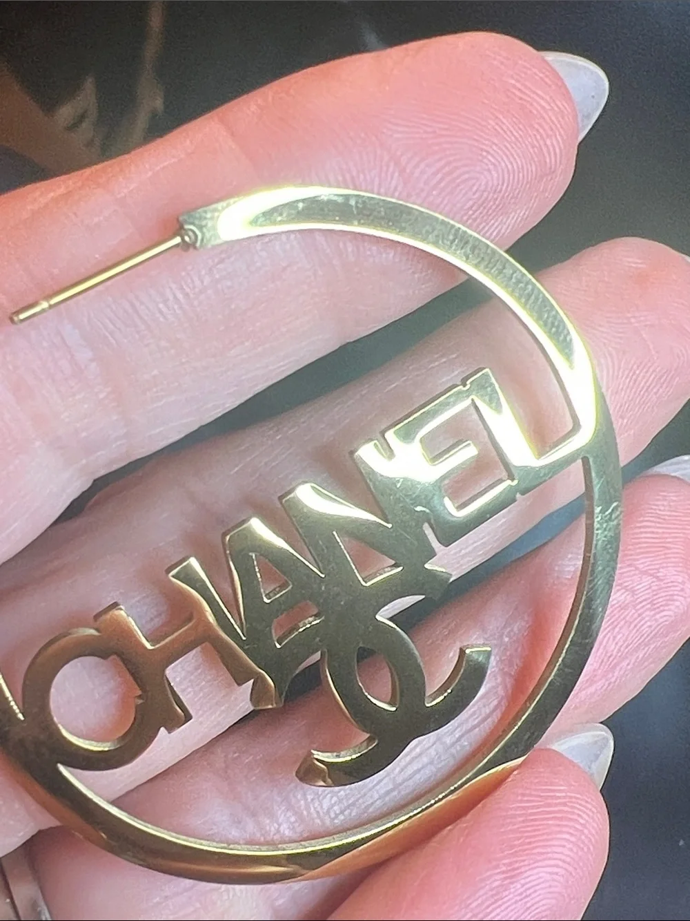 Inspired Gold Logo Hoop Earrings